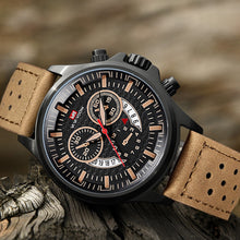 Load image into Gallery viewer, Military Men's Watches Top Brand Luxury Wrist Watch Unique Leather Buckle 3 Bar Waterproof Complete Calendar Sports Quartz Clock