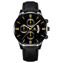 Load image into Gallery viewer, 2020 relogio masculino Fashion Black Sport Watch Men'S Luxury Leather Band Quartz Wristwatch casual sports Date Watches For Male