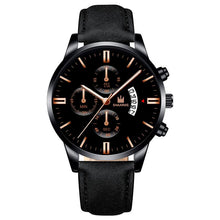 Load image into Gallery viewer, 2020 relogio masculino Fashion Black Sport Watch Men'S Luxury Leather Band Quartz Wristwatch casual sports Date Watches For Male