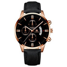 Load image into Gallery viewer, 2020 relogio masculino Fashion Black Sport Watch Men'S Luxury Leather Band Quartz Wristwatch casual sports Date Watches For Male