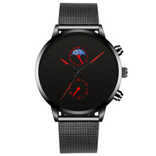 Load image into Gallery viewer, Minimalist Fashion Men's Watch Luxury Business Casual Black leather Watches Classic Male Wrist Watch Analog Clock Herren Uhren