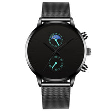 Load image into Gallery viewer, Minimalist Fashion Men's Watch Luxury Business Casual Black leather Watches Classic Male Wrist Watch Analog Clock Herren Uhren