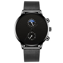 Load image into Gallery viewer, Minimalist Fashion Men's Watch Luxury Business Casual Black leather Watches Classic Male Wrist Watch Analog Clock Herren Uhren