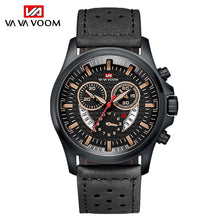 Load image into Gallery viewer, Military Men&#39;s Watches Top Brand Luxury Wrist Watch Unique Leather Buckle 3 Bar Waterproof Complete Calendar Sports Quartz Clock
