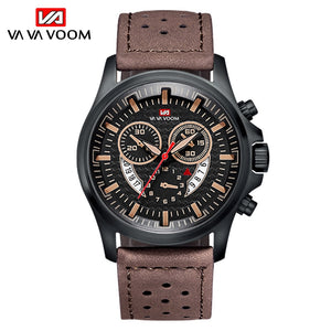 Military Men's Watches Top Brand Luxury Wrist Watch Unique Leather Buckle 3 Bar Waterproof Complete Calendar Sports Quartz Clock