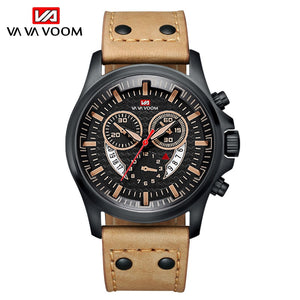 Military Men's Watches Top Brand Luxury Wrist Watch Unique Leather Buckle 3 Bar Waterproof Complete Calendar Sports Quartz Clock