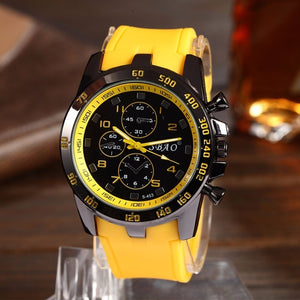 SBAO High Cost-effective Men Sports Watch Top Quality Durable Silicone Military Colorful Men's Quartz Wrist watch reloj hombre