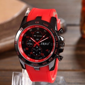 SBAO High Cost-effective Men Sports Watch Top Quality Durable Silicone Military Colorful Men's Quartz Wrist watch reloj hombre