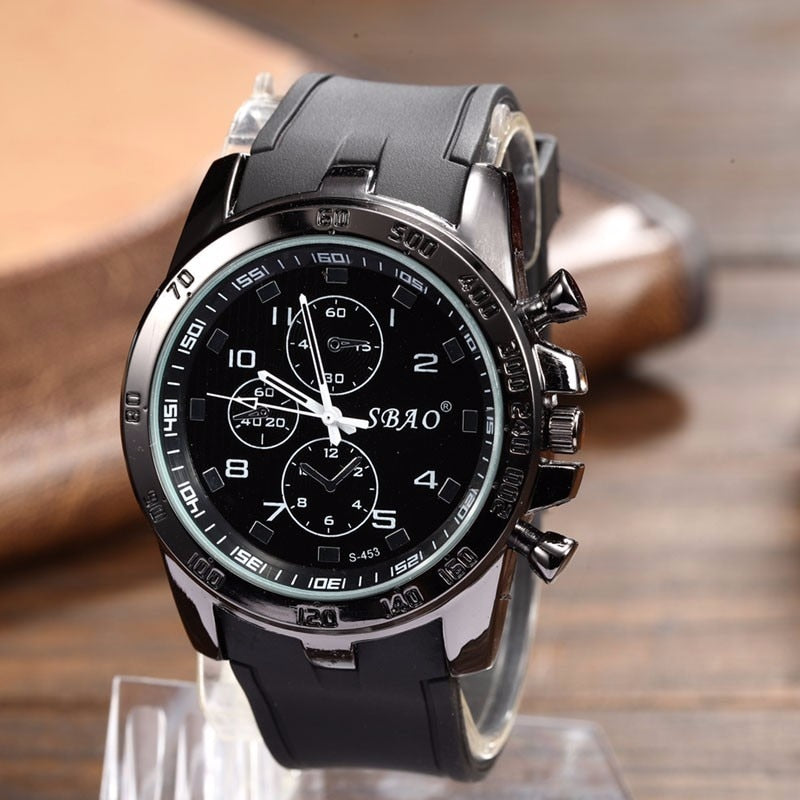 SBAO High Cost-effective Men Sports Watch Top Quality Durable Silicone Military Colorful Men's Quartz Wrist watch reloj hombre