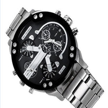 Load image into Gallery viewer, Men&#39;s Big Large Dial Watch New Fashion Individual Clock Steel Belt 7333 Quartz Watch Sports Business Hour
