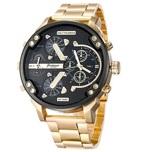 Men's Big Large Dial Watch New Fashion Individual Clock Steel Belt 7333 Quartz Watch Sports Business Hour