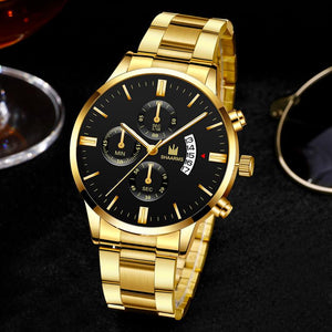 Fashion Business Watches Luxury Men'S Stainless Steel Male Quartz Watch Man Wristwatch Military Sport Clock Relogio Masculino