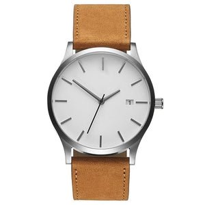 Men's watch 2019 Unisex Fashion Leather Band men Quartz Men's Wrist Watch Clock Minimalist watch montre homme erkek kol saati